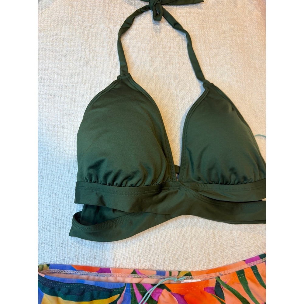 Kona sol 2 piece Bikini set - Bikini top halter tie & tropical bikini bottom L - Picture 2 of 5